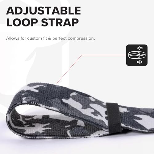 Elbow Wraps for Weightlifting (1 Pair) - 50" Elastic Elbow Braces for Weight Lifting - Elbow Support for Bench Press, Powerlifting, Fitness, & Gym Workout - Gym Elbow Straps Weightlifting - Elbow Compression Strap Brace - color: Camo/White