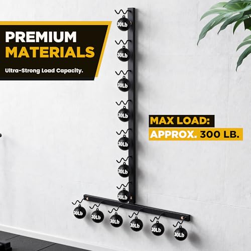 Cable Attachment Storage Rack, LAT Pulldown Bar Holder, Home Gym Organizer for Cable Handles and Attachments - color: Vert.+Horiz.-2pis