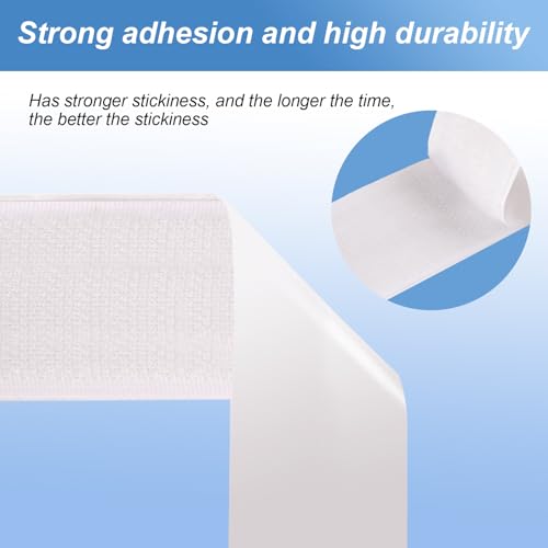 2''×27Ft White Heavy Duty Hook And Loop Tape Adhesive, No Punching Picture Wall Hanging Roll, Sticky Back Couch Cushions Grip, Keep Rugs in Place, Strong Adhesive Tape for DIY at Classroom Office Home - size: 2In × 27Ft, style: White