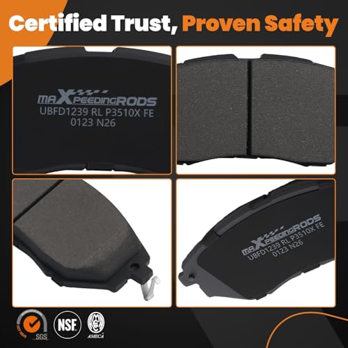 maXpeedingrods D1078 P1078 Front Brake Pad for Subaru B9 Tribeca, Forester Legacy GT 3.0 R Outback Tribeca WRX (Semi Metallic) - size: D1078&P1078