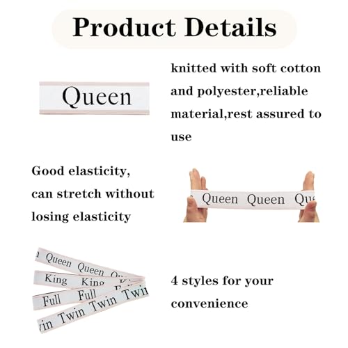 24 Pieces Bed Sheet Organizer Bands, Closet Organization Sheet Straps, Linen Labels Bedding Bands, Elastic Bed Sheet Storage Sheet Keepers （6PcsQueen 6PcsKing 6PcsTwin 6PcsFull） - color: Pink, size: 24PCs (6 Queen & 6 King & 6 Twin & 6 Full)