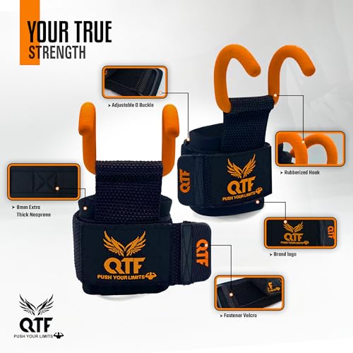 Weight Lifting Hooks Lifting Heavy Duty Deadlift Wrist Straps Men and Women Pull Ups Powerlifting and Gym Workouts grips - color: Orange-Barber, size: Barber-Hooks