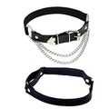 Adjustable Elastice 2 Rows Leather Leg Harness Garter Belt Punk Gothic Thigh Ring Garter - color: Black With Chain