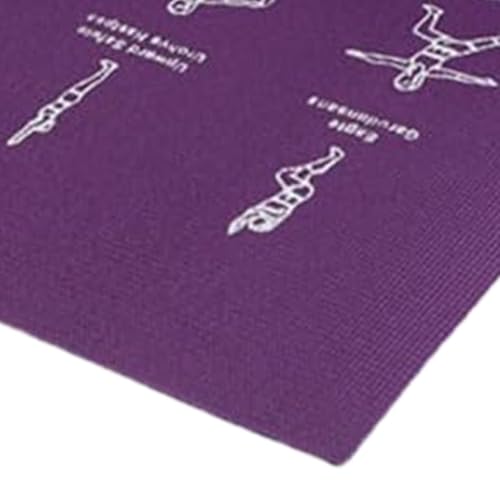 Yoga Mat Thick with Poses Stretches Double-Sided | Yoga Mat Non Slip Workout for Indoor Floor Home Travel Gym Studio Pilates Outdoor Balance Kneeling Physical Training
