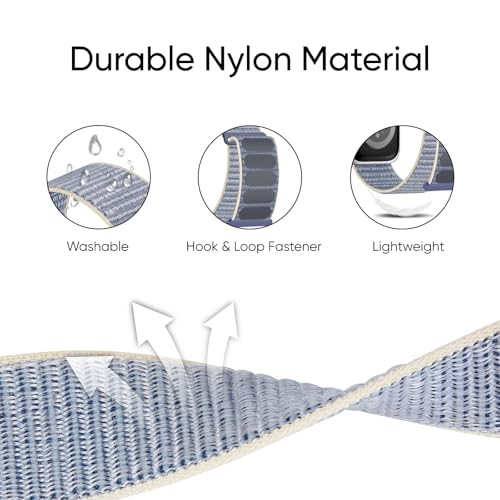 6 Pack Sport Nylon Loop Band Compatible with Apple Watch Band 38mm 40mm 41mm 42mm 44mm 45mm 46mm 49mm for Women Men, Adjustable Breathable Braided Straps for iWatch Series 11/10/9/8/7/6/5/4/3/SE/Ultra - color: Black/Wheat/Lake Green/Ultramarine/Green Clou
