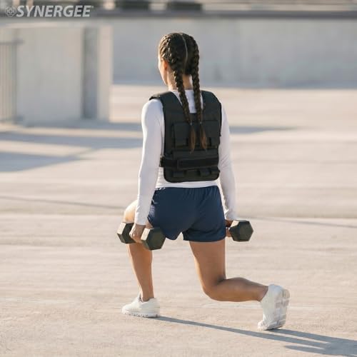 Synergee Weighted Vest – 20 30 40 lb Adjustable Options - color: 40LB