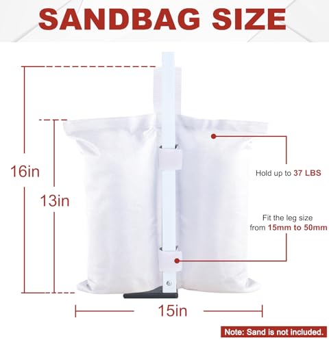 ABCCANOPY Canopy Weights 120 LBS Tent Sand Bags,4-Pack White(No Sand) - color: White, size: 120 LBS