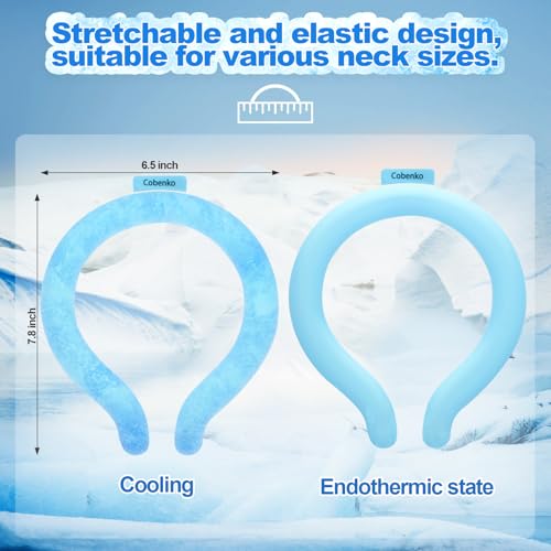 Neck Cooling Tube with Cold Insulated Bag,Reusable 18℃/64℉ Ice Neck Ring Wearable Body Cooler Products for Summer (Blue) - color: Blue
