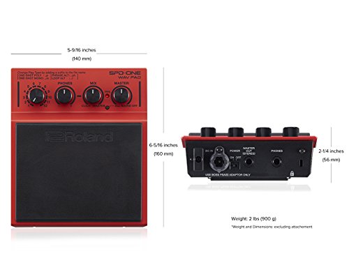 Roland Percussion Electronic Drum Pad, Red (SPD-1W) - style: WAV Pad