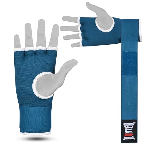 HUNTER Gel Boxing Hand Wraps for Men & Women, Quick Inner Gloves with Wrist Support for MMA, Muay Thai, Kickboxing & Martial Arts Training, Knuckle Protection (Pair) - color: Sea Green, size: Large-X-Large