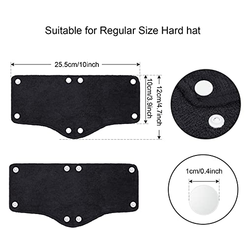 24 Pieces Hard Hat Sweatband, Cotton Helmet Sweatband Hard Hat Liner, Washable Sweat Band Reusable Safety Sweat Band Snap Hard Accessories (Black) - color: Black