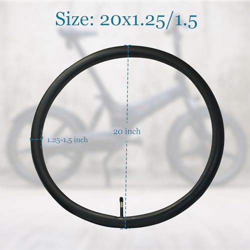 Libereco 2 Pack Folding Bike Inner Tube,20x1.25/1.5 Bike Inner Tube Premium Butyl Rubber for Folding Bikes, Retro Bikes & BMX – AV48mm Schrader Valve