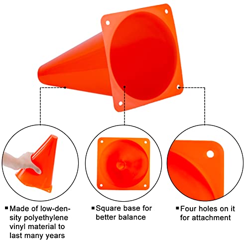 7 Inch Soccer Cones, 24 Pack Cones Sports Training Agility Field Marker Plastic Cones for Skating Basketball Football Practice Drills, Indoor Outdoor Activity Events Games Obstacle Course - 6 Colors