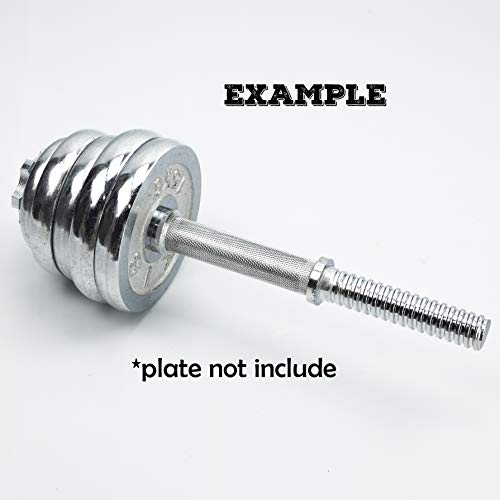 Threaded Dumbbell 12.6/14.2/15.7/18.1/19.7inch(30/35/40/46/50cm) Handles/Adjustable Dumbbell Bar Handles - Fit 1 inch Standard Weight Plate - Weightlifting Accessories - Sold in Pair - size: 15.7 inch
