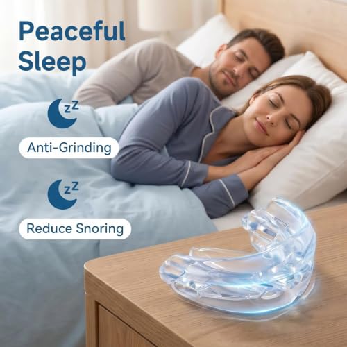 Mouth Guard for Sleep & Sports,No-Boil,3-in-1 | No-Boil 3-in-1 guard for night grinding & sports. Soft silicone,6 air vents, includes case.