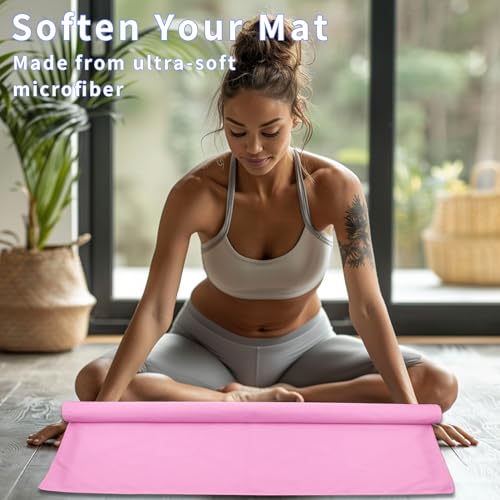 MIAOMIAO Non-Slip Hot Yoga Towel Set,Super Absorbent Microfiber in, 24.5" x 72" - Anti-Slip, Injury Free Design for Pilates, Yoga Mats, Exercise, and Fitness Gear - color: Apple Green