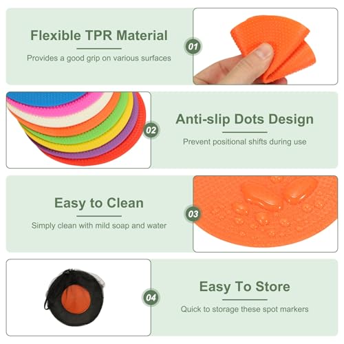 Spot Markers, Poly Spot Marker for Agility Training Floor Dots Non Slip Flat Field Cones - color: Orange, size: 10 cm/3.9inch