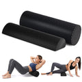 2 Pack High-Density Foam Roller 18 Inches Black Exercise Massage Roller Full Body Athletic Massager for Back Stretching for Exercise and Recovery Self-myofascial Release for Body