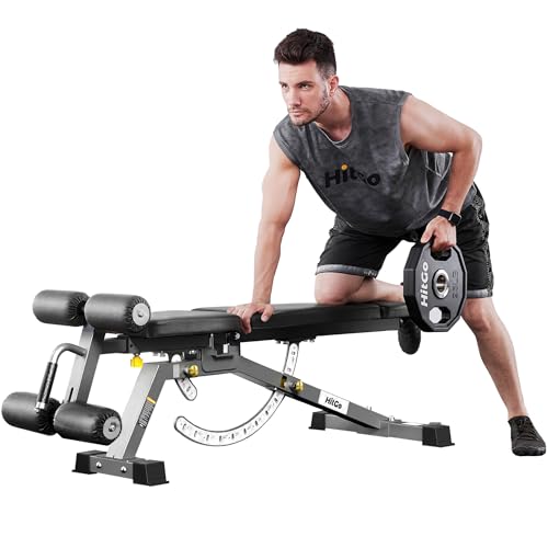 Adjustable Weight Bench with Transport Wheels for Home Gym - color: Basic - Black/Grey