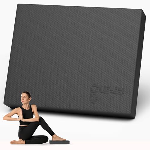Gurus Balance Pad – High-Density Foam Balance Pad Physical Therapy for Stability & Strength, Exercise Foam Pad for Balancing, Non-Slip Lightweight Trainer for Home Gym & Rehab (Blue) - color: Black, size: Normal (15.6" x 12.6")