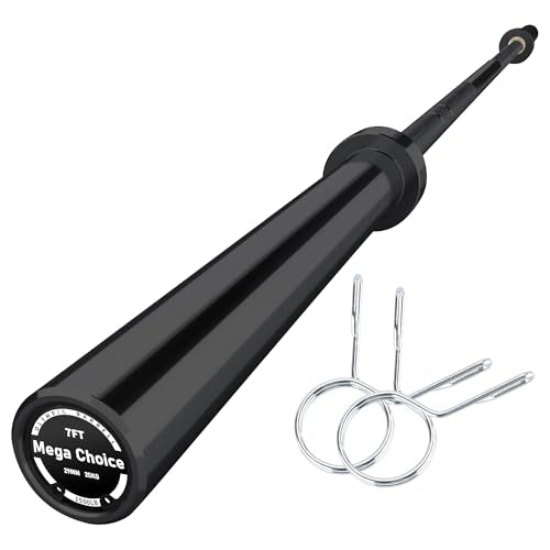 Barbell Bar for Weightlifting, 7FT Heavy Duty Weight Bar 1500LB & 4FT Short/EZ Curl Bar, Fits 2" Plates, Professional Strength Training Equipment for Home Gym, Powerlifting - color: Black