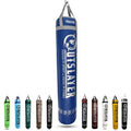 Muay Thai Punching Bag 6ft 150lbs Unfilled Made in USA - color: Blue/Gray, size: Without Bottom D-Ring