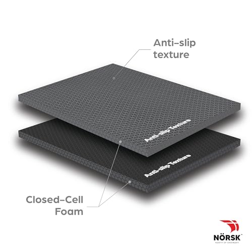 Norsk Dual-Sided Reversible 1/2" Foam Exercise Mats for Home Gym - Interlocking EVA Foam Tiles - color: Gray/Black, size: 36 Tiles - 144 Sq. Ft.