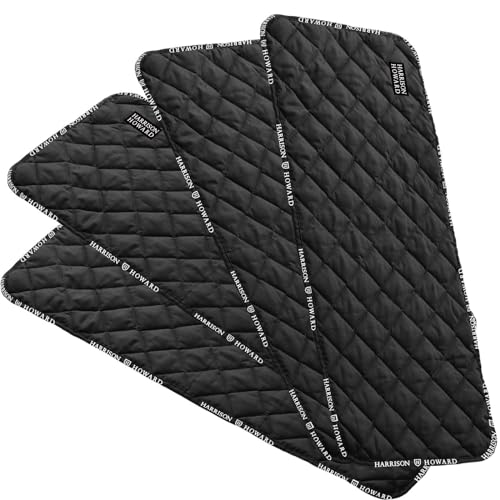 Harrison Howard Quilted Horse Leg Wraps, Standing Wraps for Horses Stable & Recovery, Soft Padded Horse Bandage Liners- Black L - color: Black, size: Large