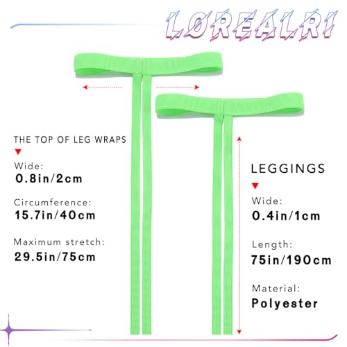 Rave Leg Wraps Elastic Garter Plus Size Leg Straps Music Festivals Outfits for Women - color: Green