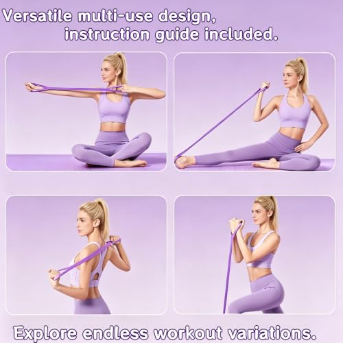 Exercise Band - Figure 8 Resistance Bands with Handles, Elastic Exercise Bands for Women