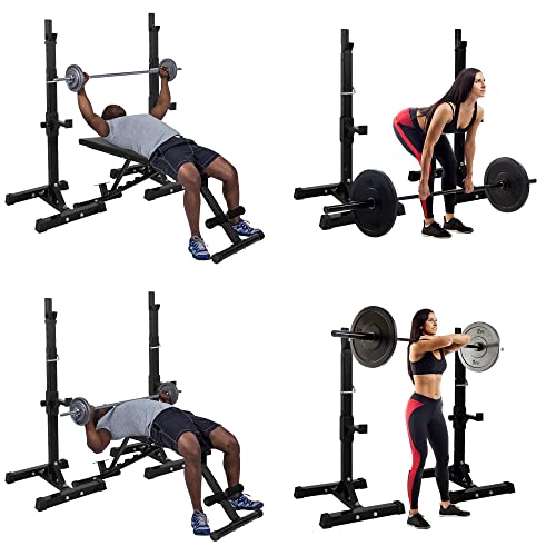 ZENY Adjustable Squat Rack Stand Barbell Rack, Bench Press Rack | for Weight Lifting Strength Training Home Gym Strength Equipment, Max Load 550LB