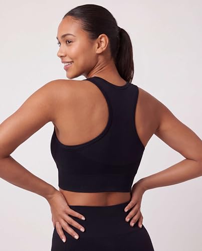 Juicy Couture 2 Piece Women's Workout Set Seamless Bra and Leggings Athletic Pilates Yoga Gym Activewear Matching Outfit - color: Solid Black Beauty, size: X-Large