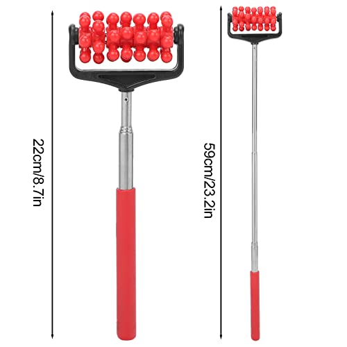 YUYTE Telescopic Massager Back Roller Adjustable Massage Adjustable Massage Stick Head Musle Scratcher Extendable with for Men Women[Red]