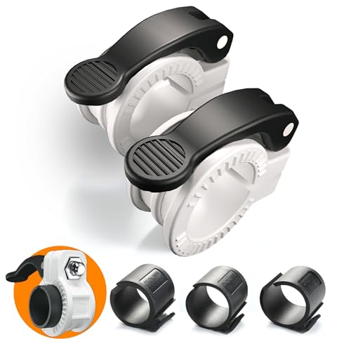 Narrow Barbell Clips 2.5cm Width for Olympic Bars, 0.9-1.18inch Adjustable Weight Clamps, Quick Release Locking Collars for Weightlifting - color: Black+White