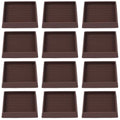 Jayen Non Slip Furniture Caster Cups Coasters Pads for Hardwood Floors, 3x3 | prevent furniture from Sliding, rubber, heavy duty, floor protection, keep furniture in place - size: 12 Pcs Brown