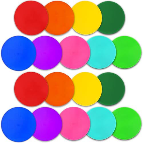 Poly Spot Markers 4.73 inch/10 inch 12 Pcs Non-Slip Rubber Agility Training Markers Floor Dots Flat Field Cones for Football, Soccer, Basketball, School Exercise Drills, Dance Practice - style: 10 inch 18 Pcs (9 Colors)