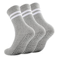 loudashuaiqi Grip Pilates Socks Non Slip Athletic Yoga Socks with Grips for Women Grippy socks for Hospital Workout Barre - style: 3pair Grey