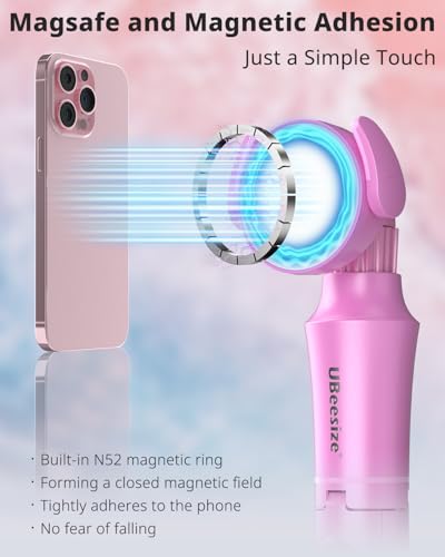 UBeesize 62'' Magnetic Selfie Stick Phone Tripod with Wireless Remote, Extendable Cell Phone Tripod Stand, Compatible with MagSafe, Cellphone Tripod for iPhone 17 16 15 14 13 12 Android Phones Pink - color: Pink, size: 62-in