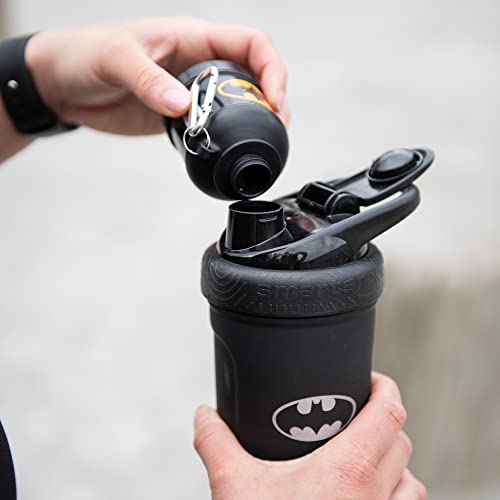 Smartshake Justice League Protein Powder Storage Container 50g Protein Shaker Bottle Funnel 110ml BPA, DC Comics Protein Shakes Bottle Storage (Batman) - color: Batman