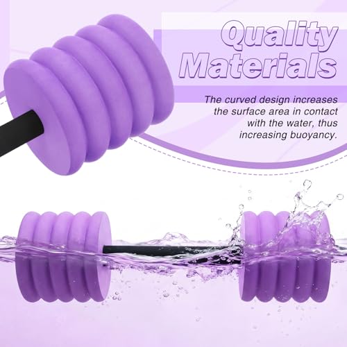 Soulchen Pool Exercise Set Including Long Aquatic Exercise Dumbbells,Pool Ankle Weights,Swim Belt,Water Aerobics Water Aerobics Equipment Set for Full Body Swim Training Kit - color: Purple, size: Middle