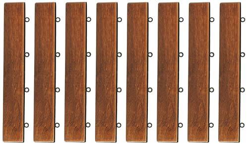 Bare Decor EZ-Floor Loop Ends Side Trim Piece for Flooring in Solid Teak Wood, (Set of 8) - size: 8 Trim Pieces (Loop Ends)