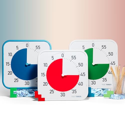 Time Timer Original 12" Visual Countdown Timer – Large 60-Minute Silent Classroom Visual Timer for SEL, Emotional Regulation, Focus, Calm Transitions, ADHD, Autism – (Green & White) - color: Green & White, size: 12 Inch