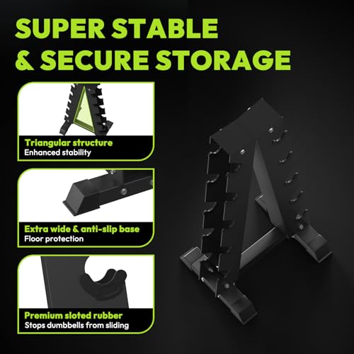 HANDBODE Hex Dumbbell Set with Vertical Storage Rack, 100–550 lb | Non-Slip Handle Design for Secure Grip, Rubber Encased Dumbbells, Hand Weights for Strength Training and Home Gym - style: 350 lb (25, 30, 35, 40, 45 lb) X 2 & Rack