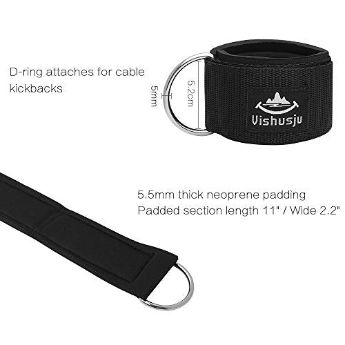 Ankle Straps Wrist Cuffs 5.5mm Neoprene Padded Large D-Ring for Cable Machines Fitness Legs Exercise Attachment Adjustable - color: Rose pink