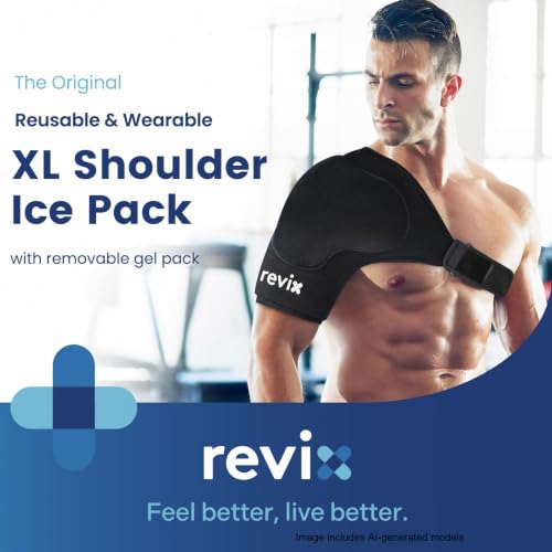 REVIX Shoulder Ice Pack for Rotator Cuff and Arm, with Removable Gel Pack, XL, Reusable Gel Cold Pack Wrap, 30-Minute Lasting Cooling, Flexible Fit for Recovery, Workout Relief & Daily Comfort - size: XL, style: With Removable Gel Pack