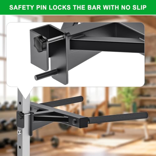 Dip Attachment for Power Cage with 5/8" or 1" Hole, Y-Shaped Dip Bar | Squat Rack Accessories with Non-Slip Foam Grips, Full Welded Steel, Power Rack Attachment for Home Gym Strength Training - color: D: Dip Bar Attachment(2x2 Rack, 5/8 & 1" hole)
