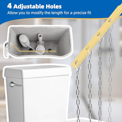 Hibbent Metal Side Mount Toilet Handle Replacement Kit, Chrome | Upgraded Metal Flush Lever, Universal Toilet Flush Handle Fit Side Tanks, Stainless Steel Flapper Chains, 4 Adjustable Holes - color: Chrome, style: Classic Side Mount