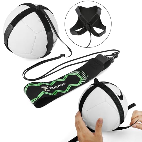 Surpop Soccer/Volleyball/Rugby Trainer, Football Kick Throw Solo Practice Training Aid Control Skills Adjustable Waist Belt for Kids Adults - color: glow