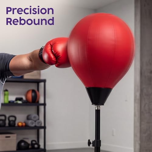Punching Bag with Stand for Adults and Teens, Adjustable Boxing Bag with Permium Gloves, Freestanding Reflex Bag Training Equipment for Home Workout Fitness and Stress Relief