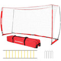 BaseGoal Soccer Goal,Soccer Net,Soccer Goals for Backyard,with Bow Frame,Collapsible Metal Base and Agility Ladder - style: 14X7 FT